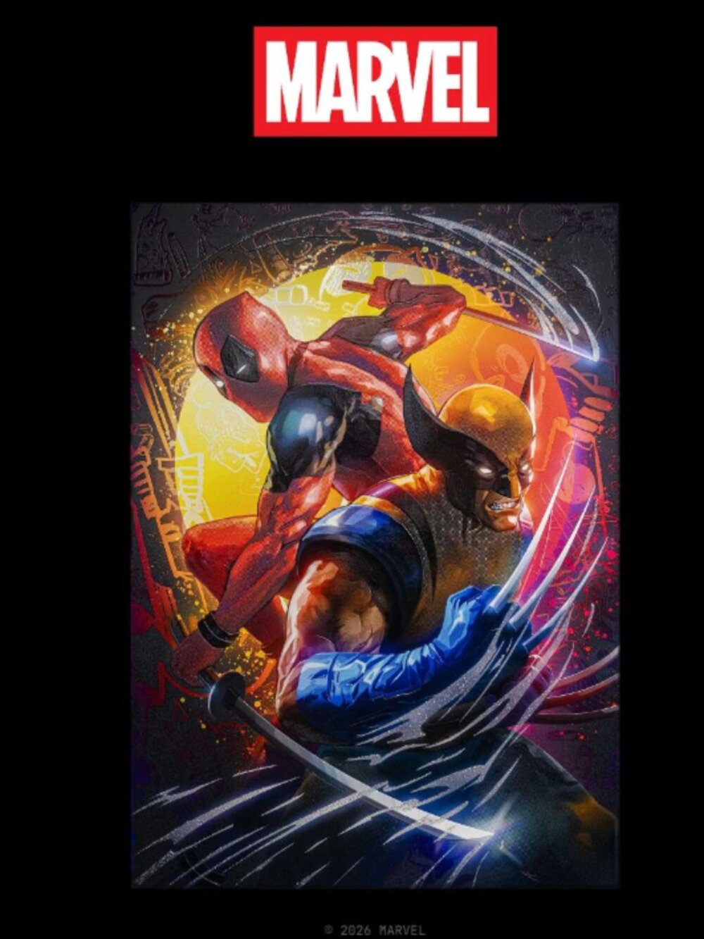 Limited Edition Displate Marvel Deadpool and Wolverine Metal Poster #'d to 1,000